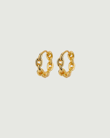 Golden Link Chain Huggie Earrings 18K Gold - STUDIO JO STORE
